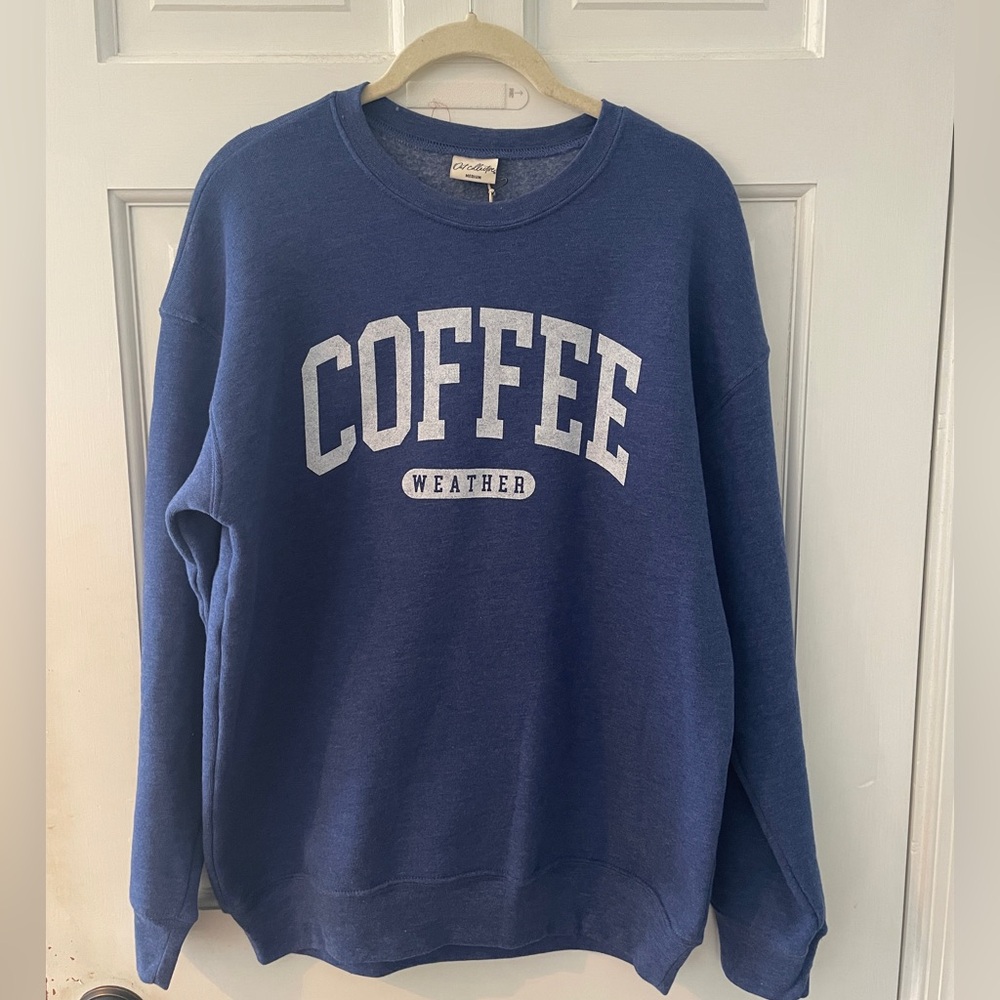 Coffee Weather Navy Crewneck Sweatshirt